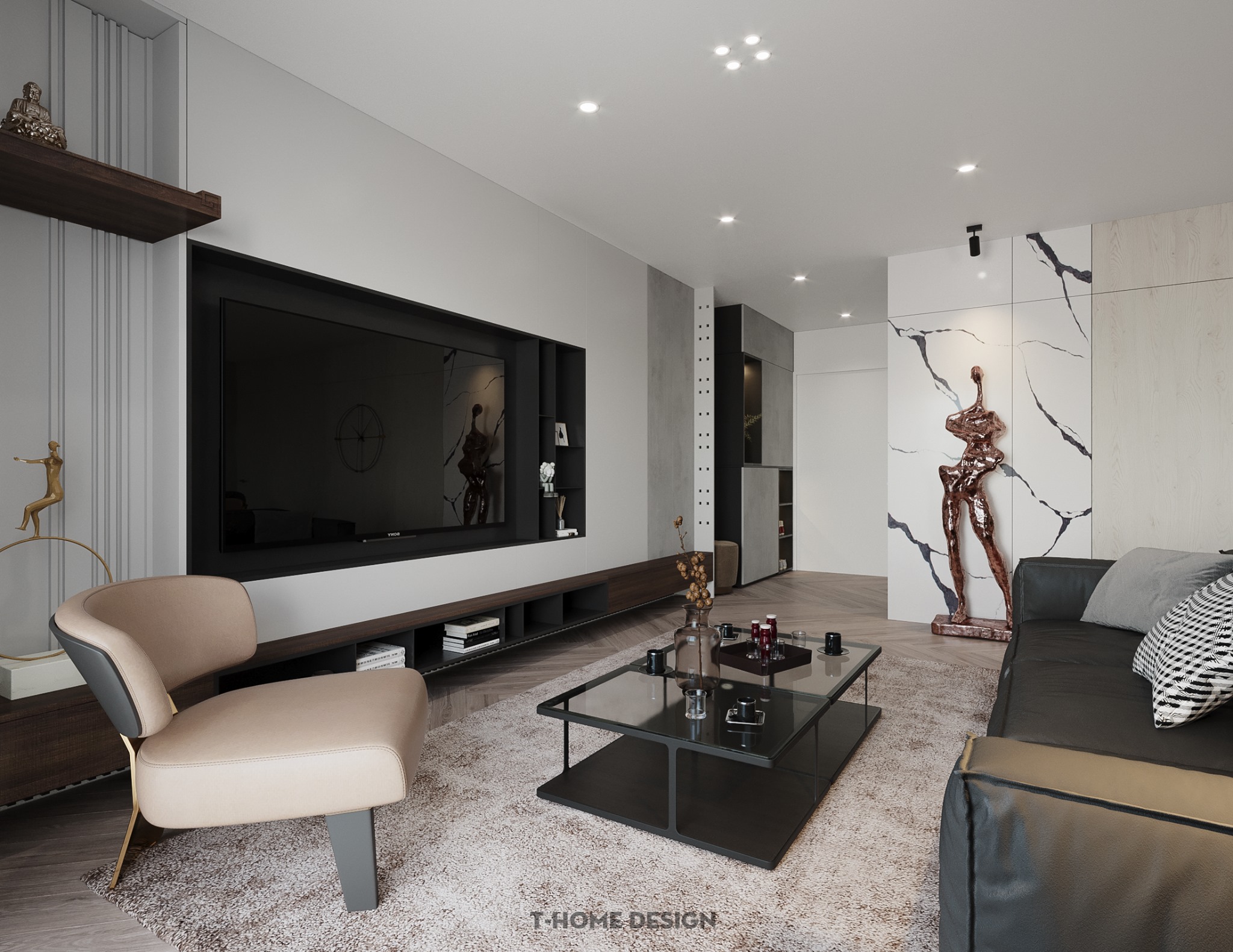 3D Interior Model Kitchen Living room 0208 Scene 3dsmax