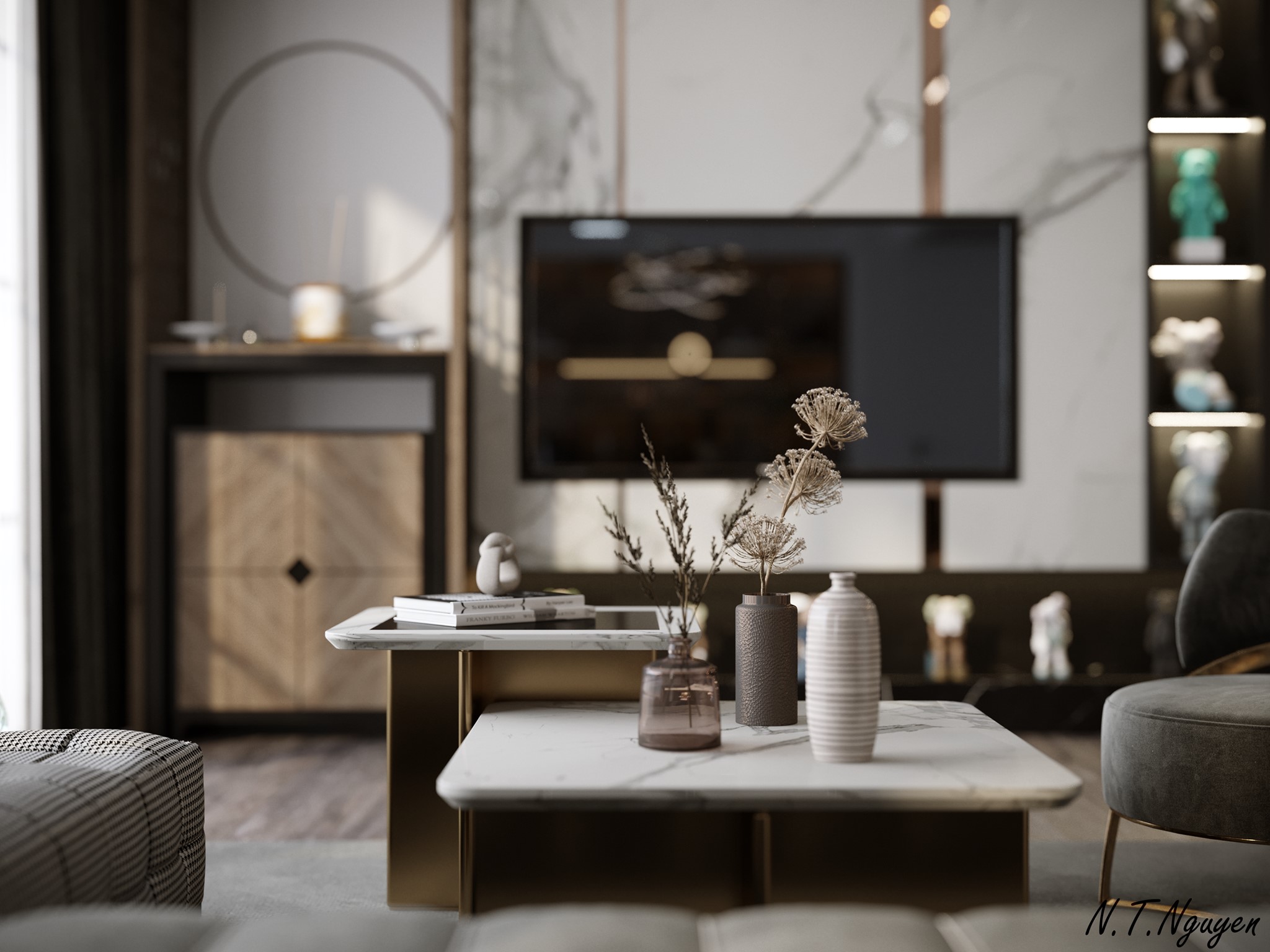 3D Interior Model Kitchen Living room 0209 Scene 3dsmax