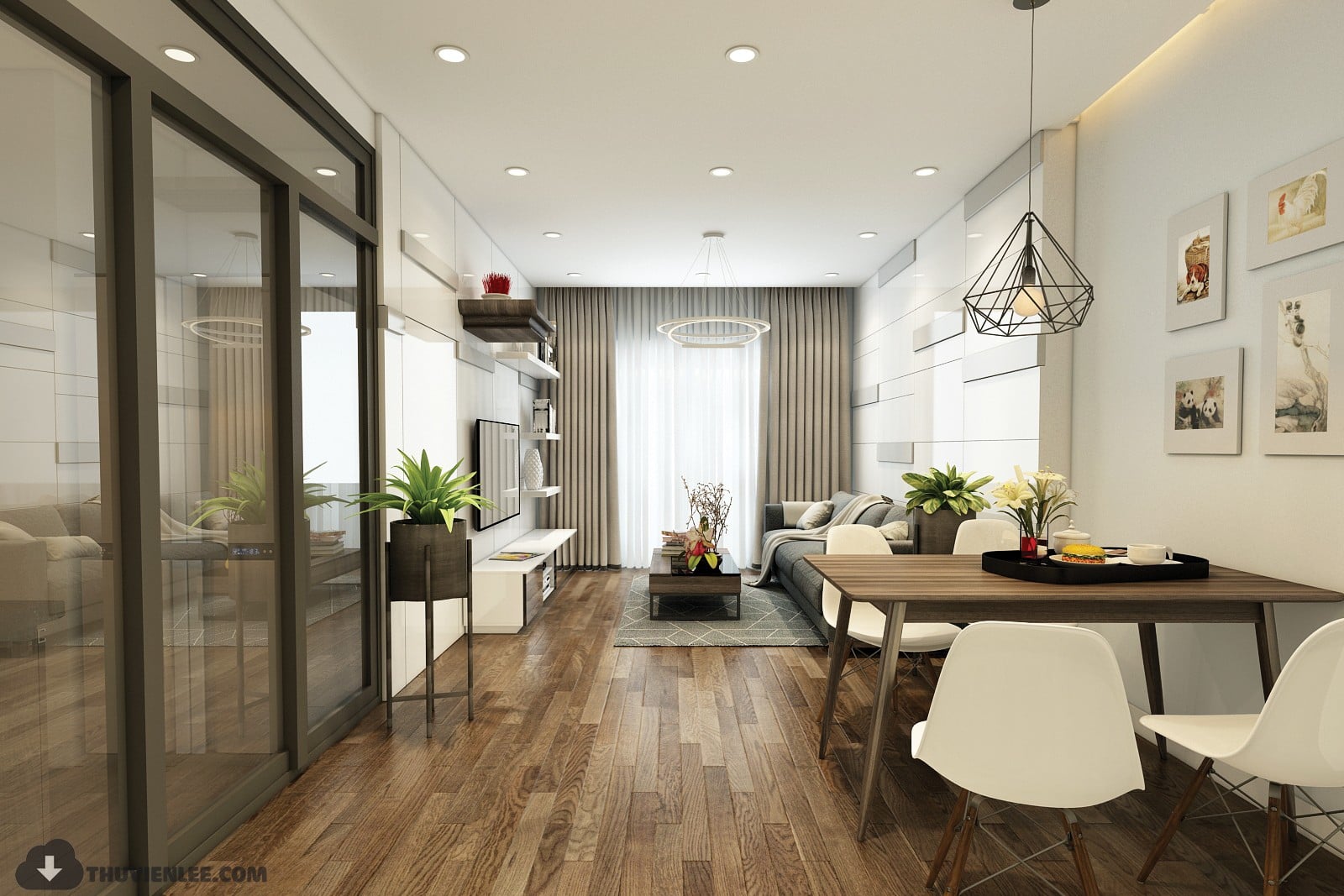 3D Interior Model Kitchen Living room 0210 Scene 3dsmax
