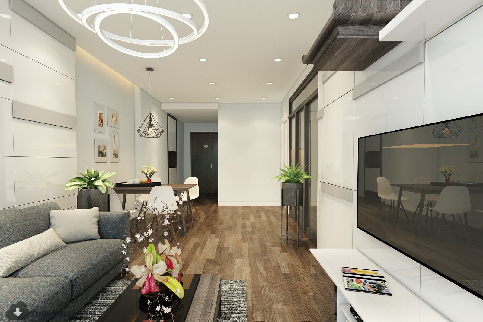 3D Interior Model Kitchen Living room 0210 Scene 3dsmax