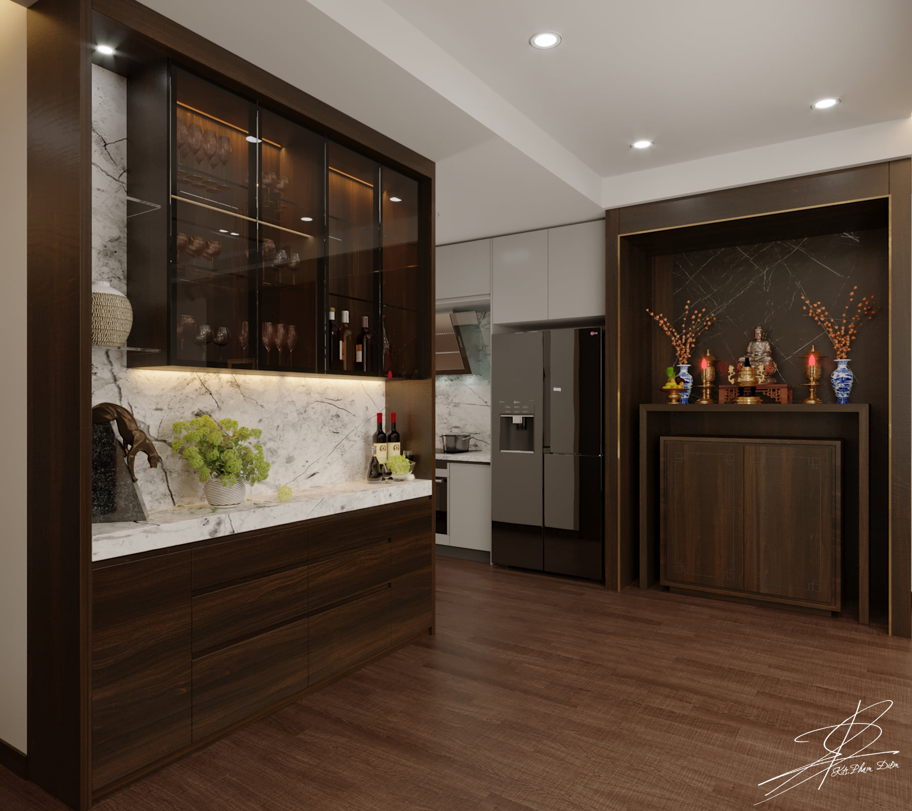 3D Interior Model Kitchen Living room 0212 Scene 3dsmax