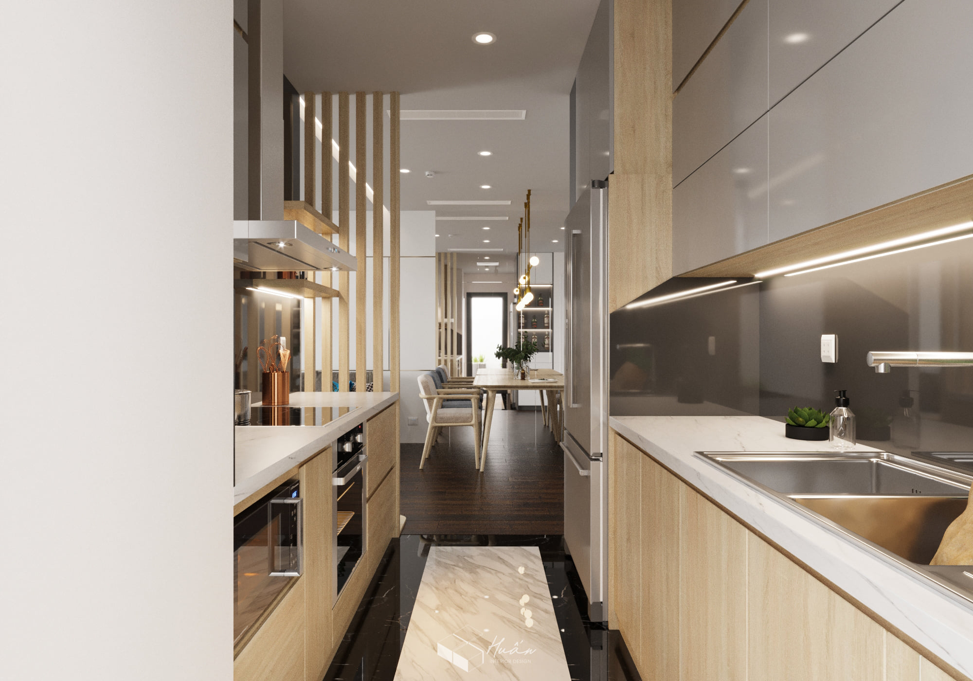 3D Interior Model Kitchen Living room 0218 Scene 3dsmax