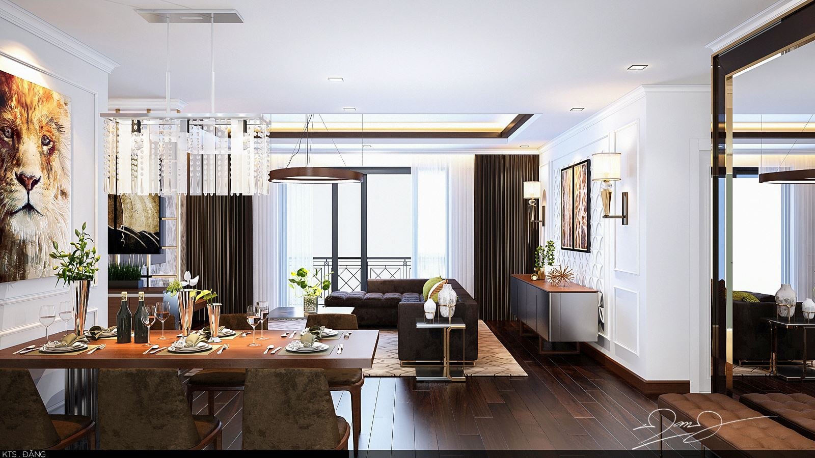 3D Interior Model Kitchen Living room 0220 Scene 3dsmax