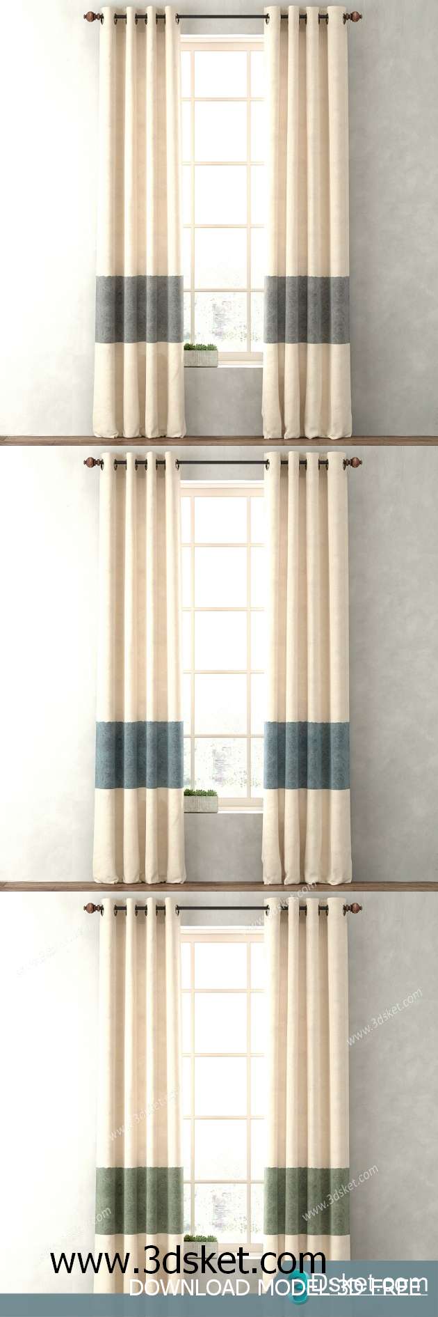 Free Download Curtain 3D Model Rèm 097