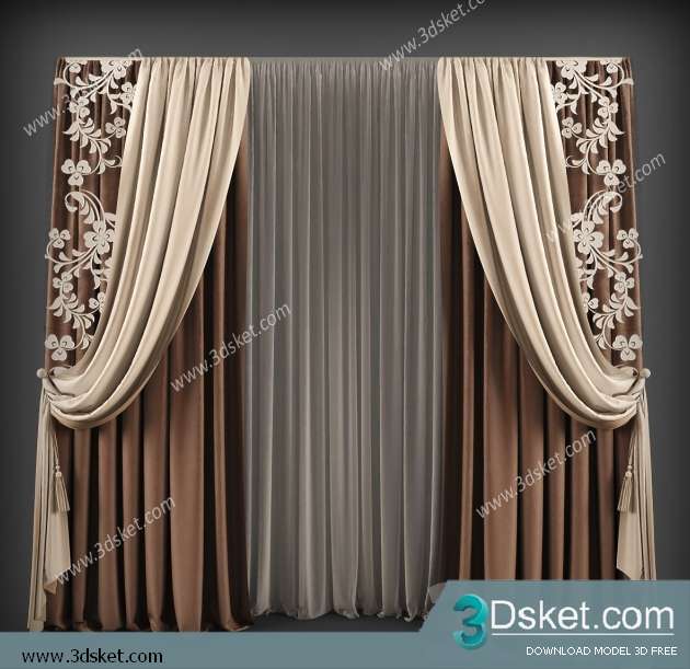 Free Download Curtain 3D Model Rèm 098