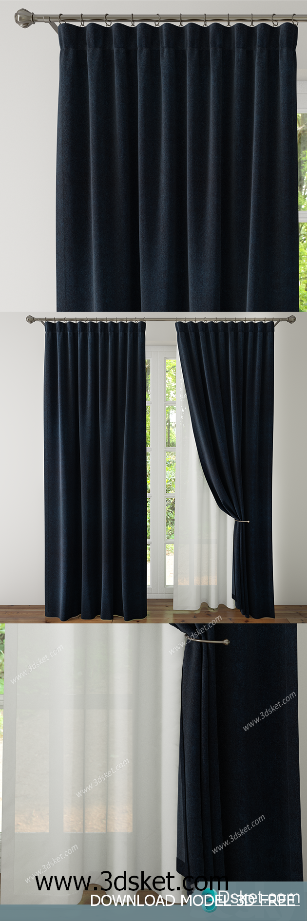 Free Download Curtain 3D Model Rèm 0106