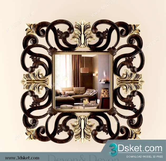 Free Download Mirror 3D Model Gương 063
