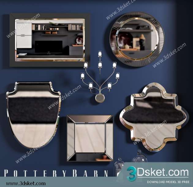 Free Download Mirror 3D Model Gương 068