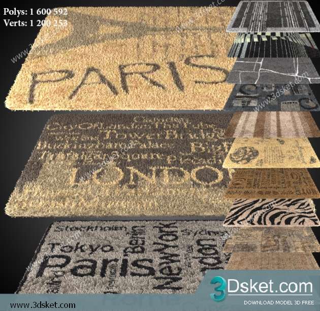 Free Download Carpets 3D Model Thảm 073