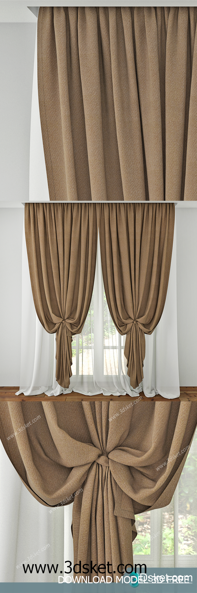 Free Download Curtain 3D Model Rèm 0109