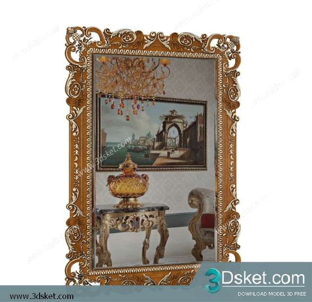 Free Download Mirror 3D Model Gương 070