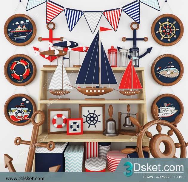 Free Download Decorative set 3D Model 0285