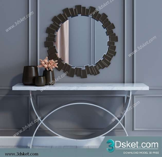 Free Download Mirror 3D Model Gương 088