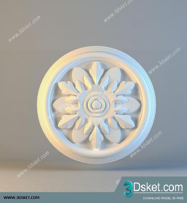 Free Download Decorative Plaster 3D Model 151 Mâm trần thạch cao