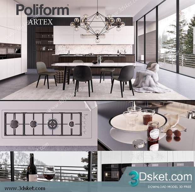 Free Download Kitchen 3D Model 097