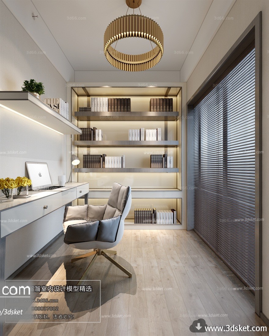 3D Interior Model Work Room A002 Scene 3dsmax