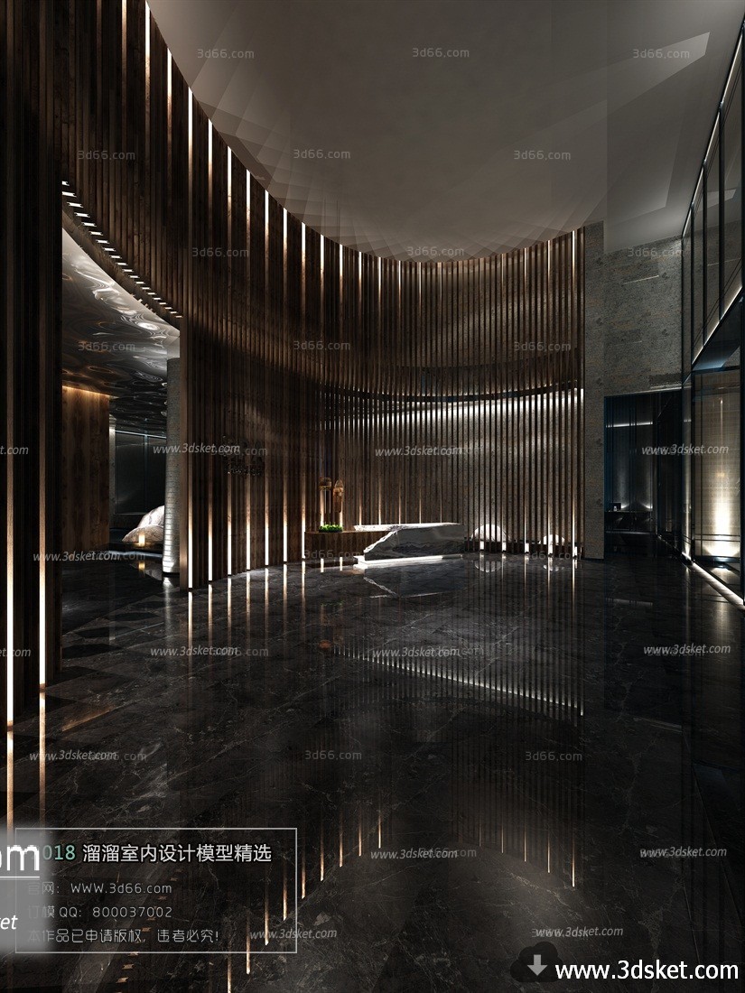 3D Interior Model Reception Space A003 Scene 3dsmax