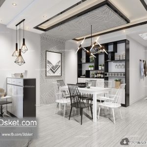 3D Interior Model Kitchen Room A004 Scene 3dsmax