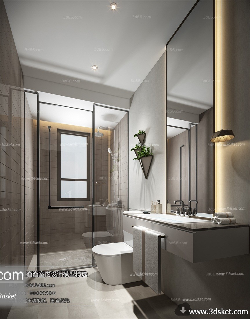 3D Interior Model BathRoom A009 Scene 3dsmax