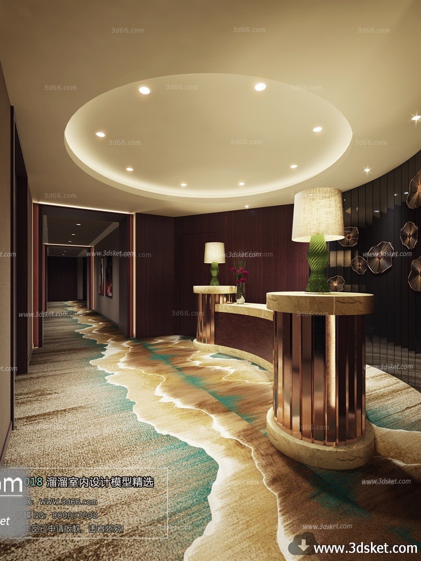 3D Interior Model Reception Space A012 Scene 3dsmax