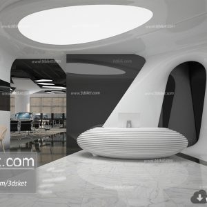 3D Interior Model Reception Space A014 Scene 3dsmax