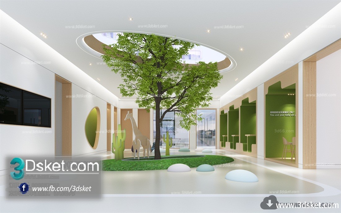 3D Interior Model Reception Space A019 Scene 3dsmax