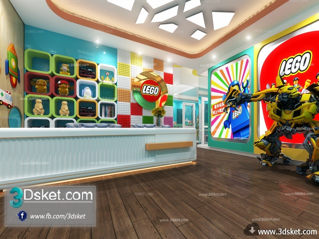 3D Interior Model Reception Space A021 Scene 3dsmax