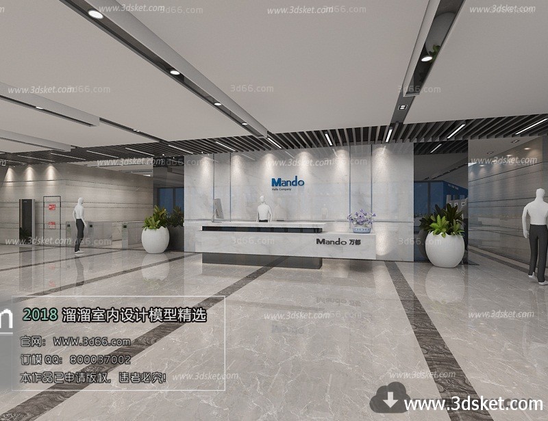 3D Interior Model Reception Space A023 Scene 3dsmax