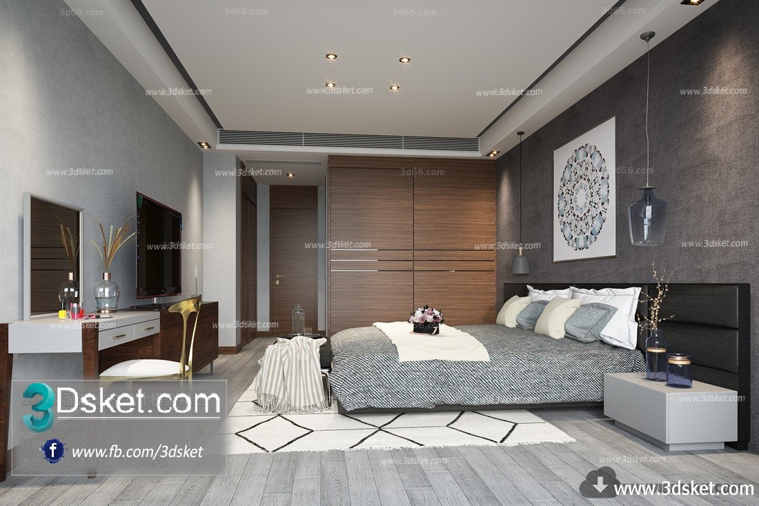 3D Interior Model BedRoom A041 Scene 3dsmax