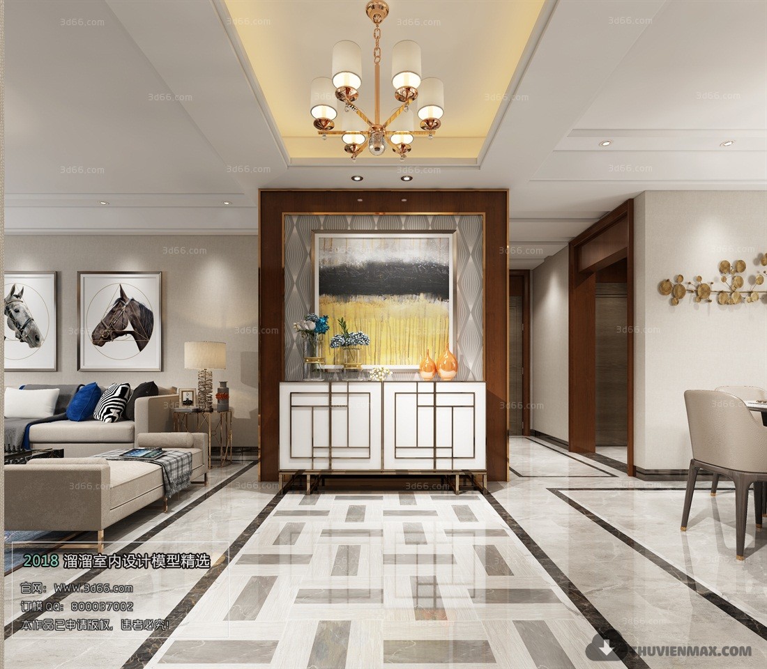 3D Interior Model Housing Space B001 Scene 3dsmax