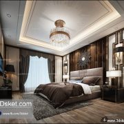3D Interior Model BedRoom B001 Scene 3dsmax