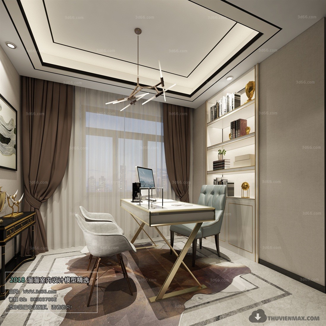 3D Interior Model Work Room B001 Scene 3dsmax
