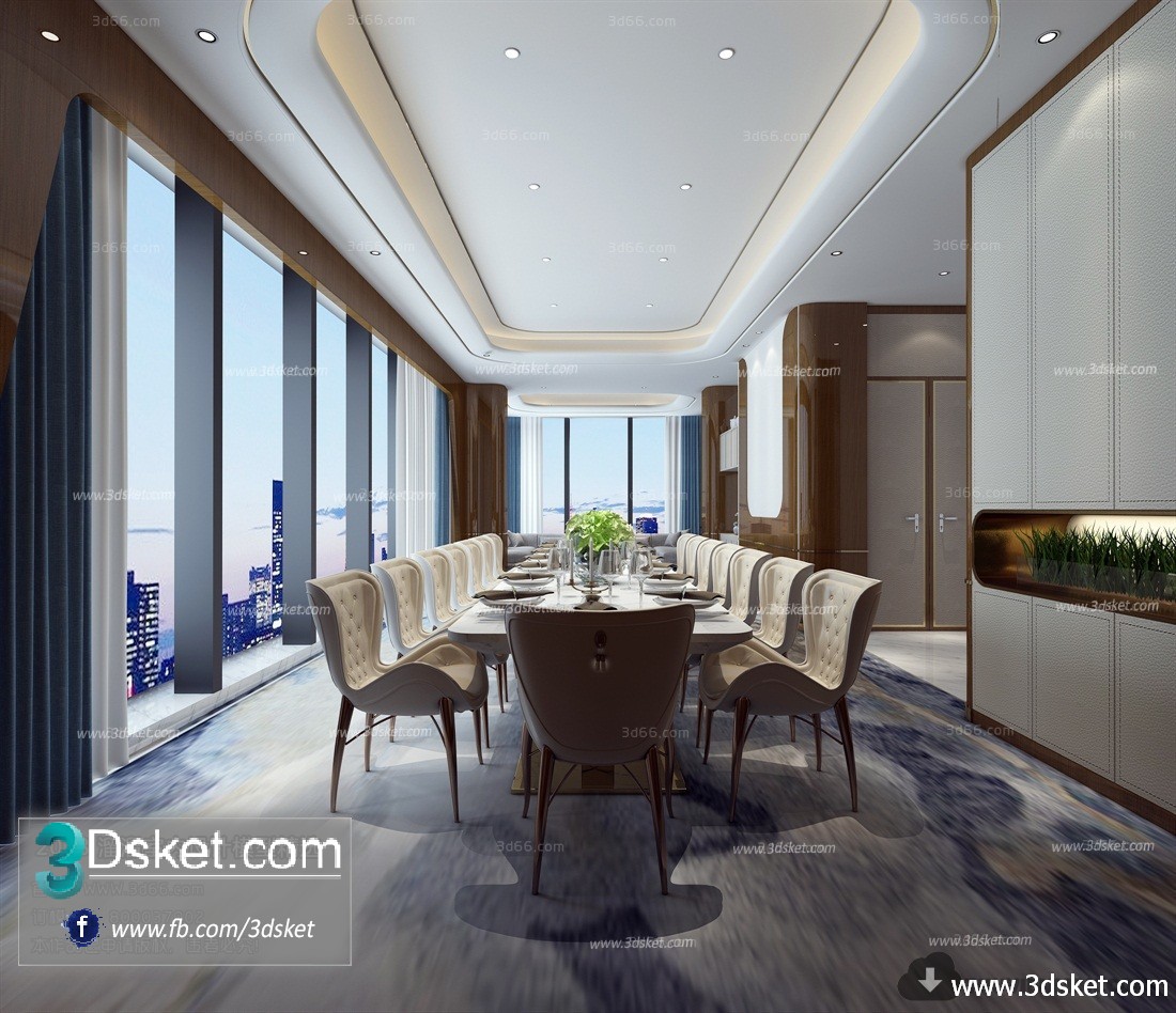 3D Interior Model Kitchen Room B005 Scene 3dsmax