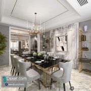 3D Interior Model Kitchen Room B007 Scene 3dsmax