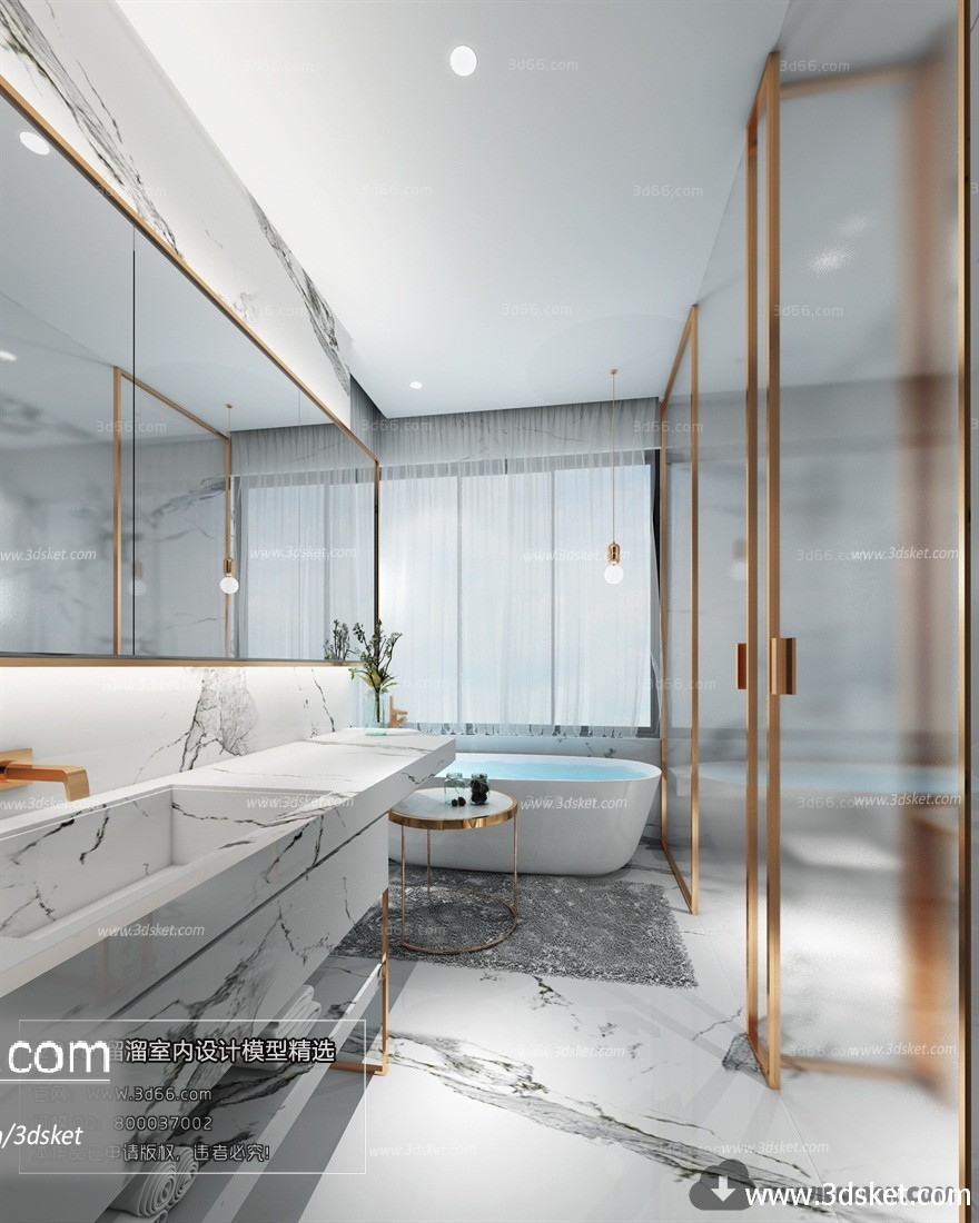 3D Interior Model BathRoom B008 Scene 3dsmax