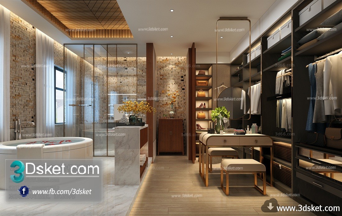 3D Interior Model BathRoom B011 Scene 3dsmax