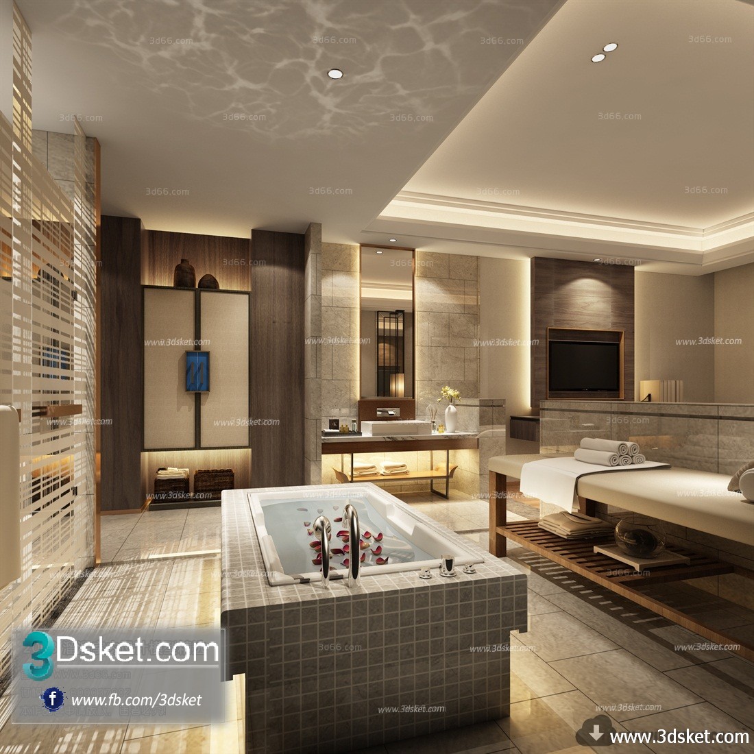 3D Interior Model BathRoom B013 Scene 3dsmax