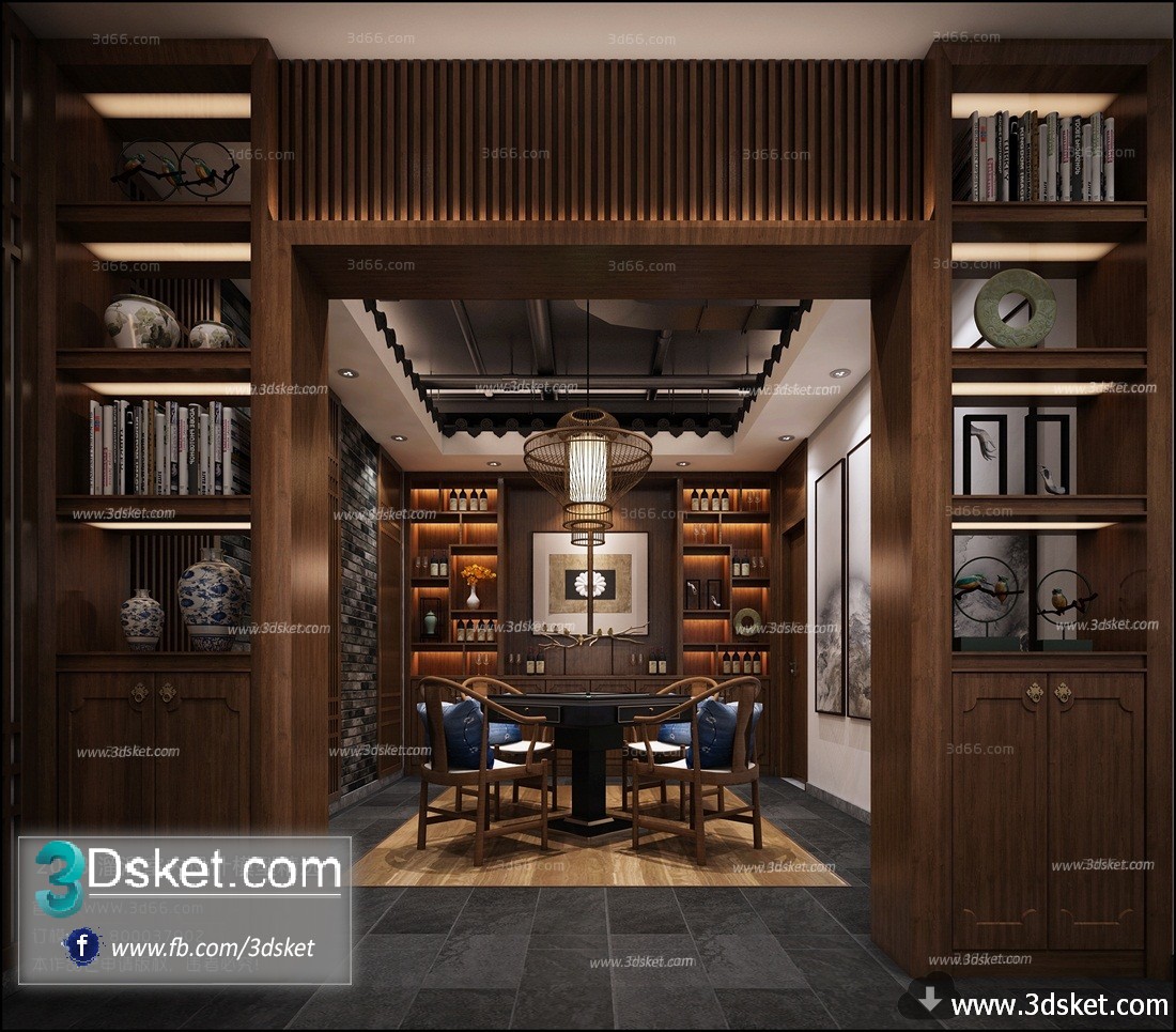 3D Interior Model Housing Space C001 Scene 3dsmax