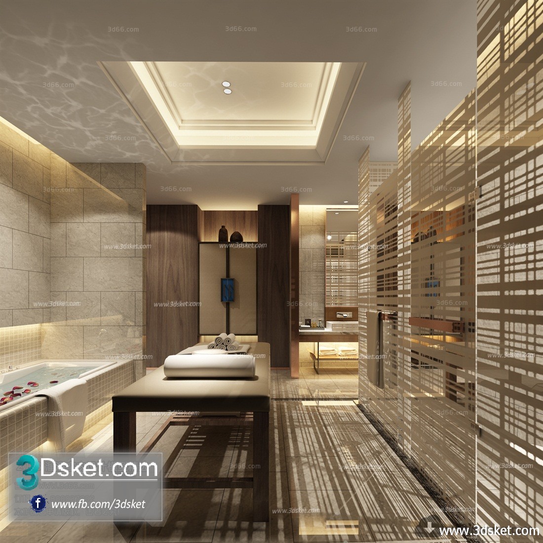 3D Interior Model BathRoom C001 Scene 3dsmax