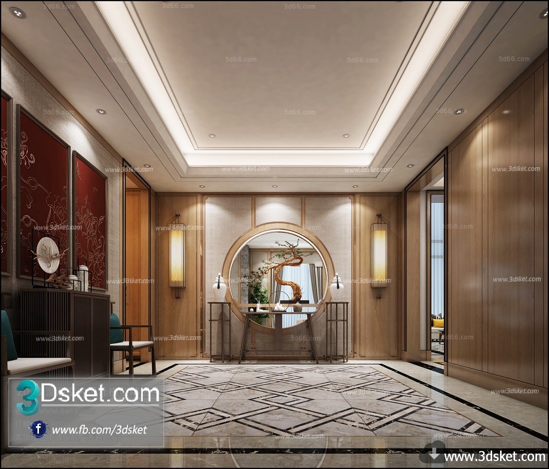 3D Interior Model Housing Space C003 Scene 3dsmax