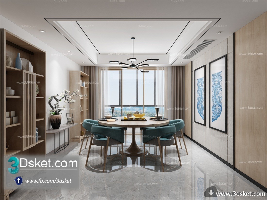 3D Interior Model Kitchen Room C003 Scene 3dsmax