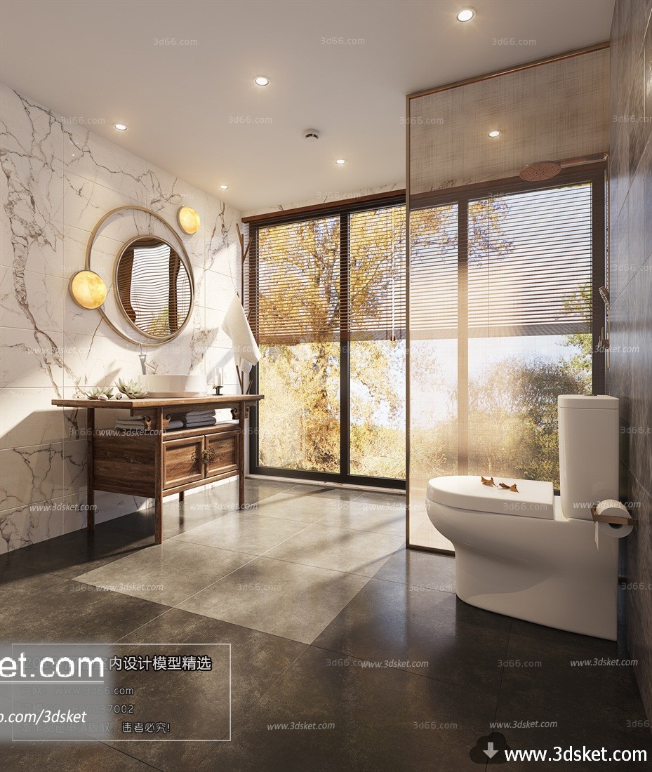 3D Interior Model BathRoom C003 Scene 3dsmax
