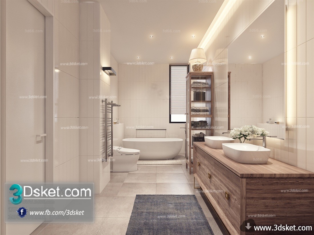 3D Interior Model BathRoom C004 Scene 3dsmax