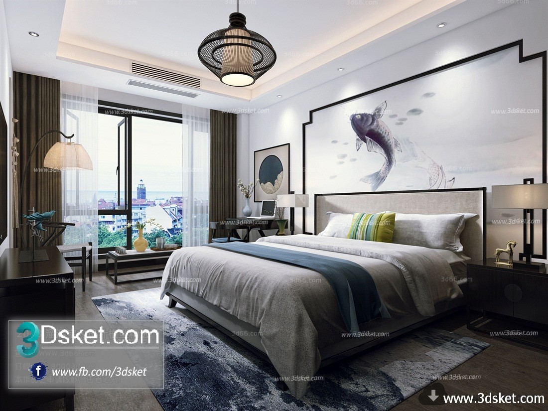 3D Interior Model BedRoom C004 Scene 3dsmax