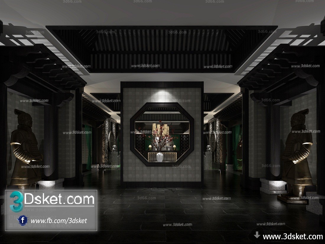 3D Interior Model Reception Space C005 Scene 3dsmax