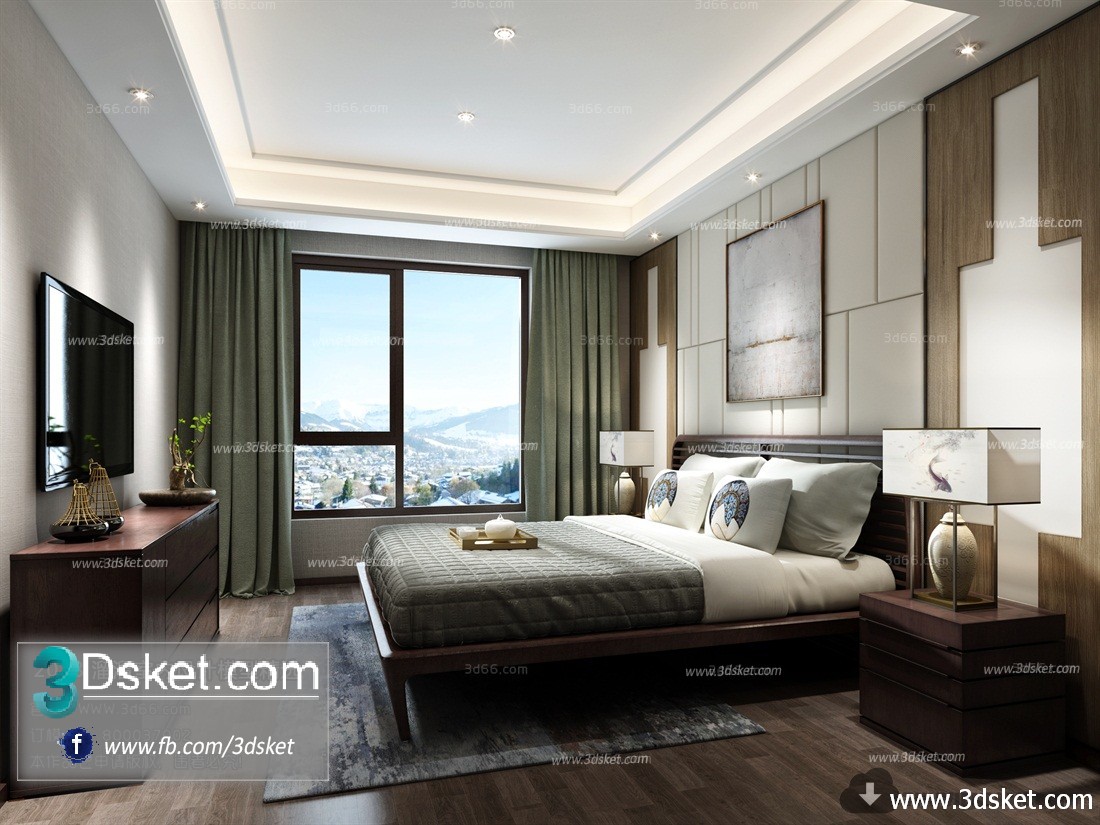 3D Interior Model BedRoom C005 Scene 3dsmax