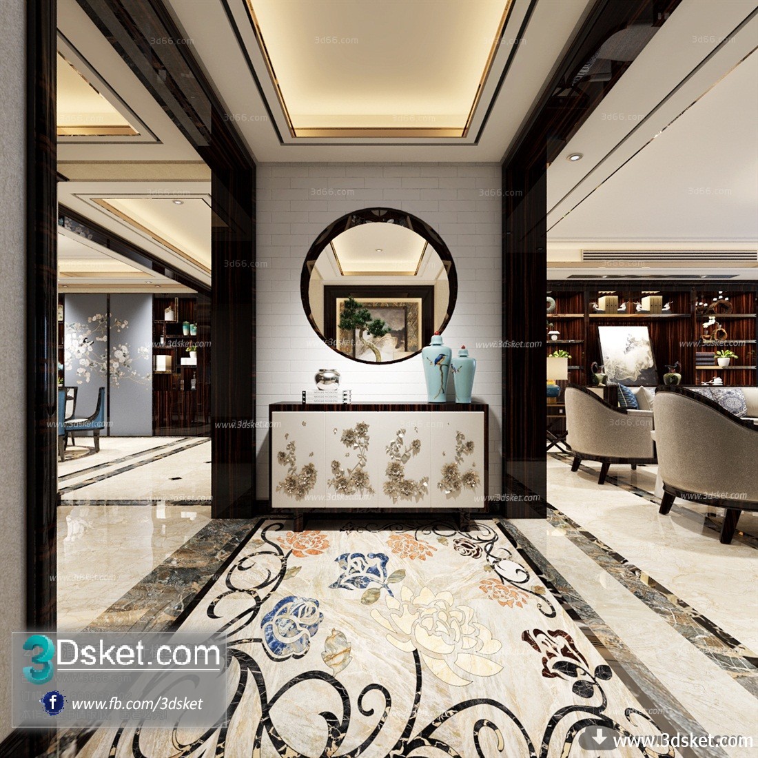 3D Interior Model Housing Space C006 Scene 3dsmax