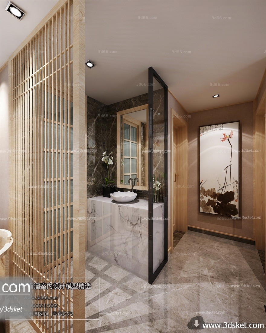 3D Interior Model BathRoom C006 Scene 3dsmax