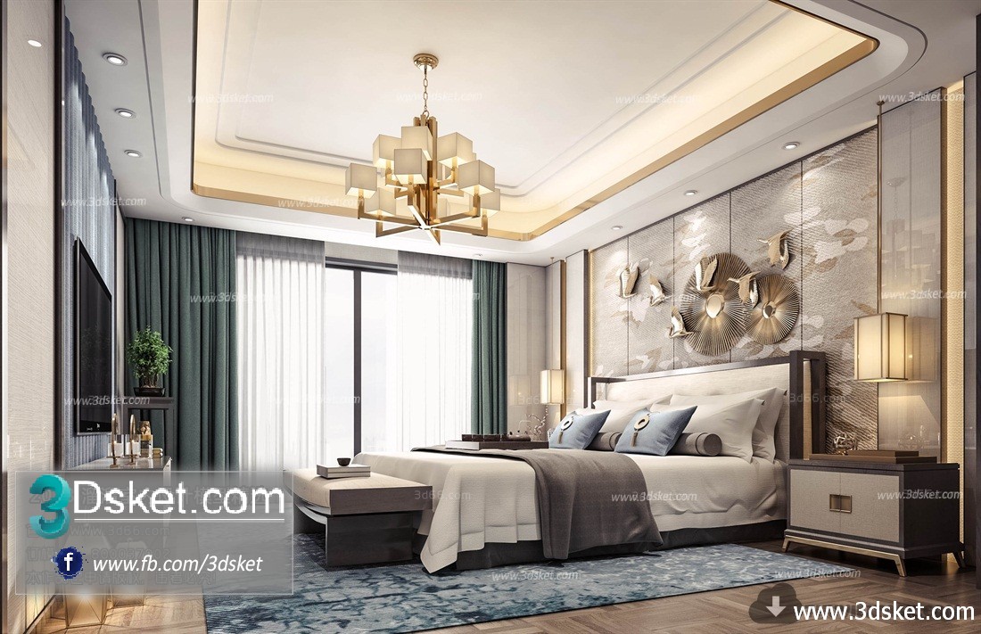 3D Interior Model BedRoom C006 Scene 3dsmax