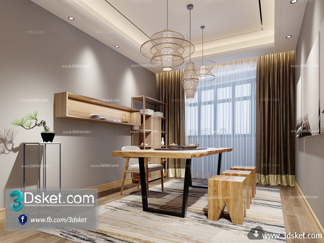 3D Interior Model Housing Space C007 Scene 3dsmax